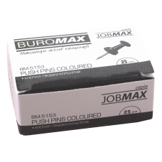 Кнопки-цвяшки кольорові, JOBMAX, 25 шт. в карт.коробці BM.5153