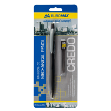 Олівець механічний CREDO та змінні стрижні в карт.блістері, 0,5 мм, пласт.корпус BM.8655-55